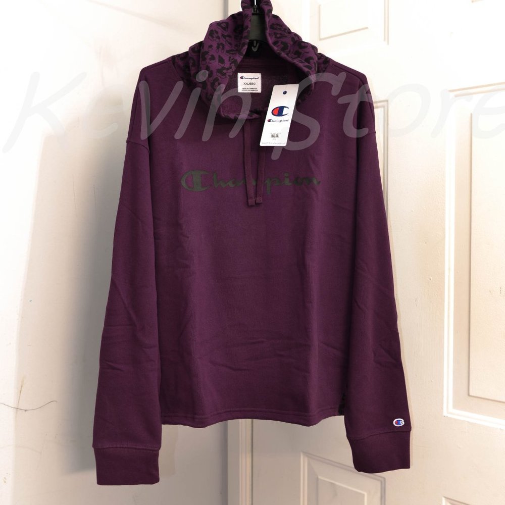 Purple Champion Ladies' Color Block Hoodie‎